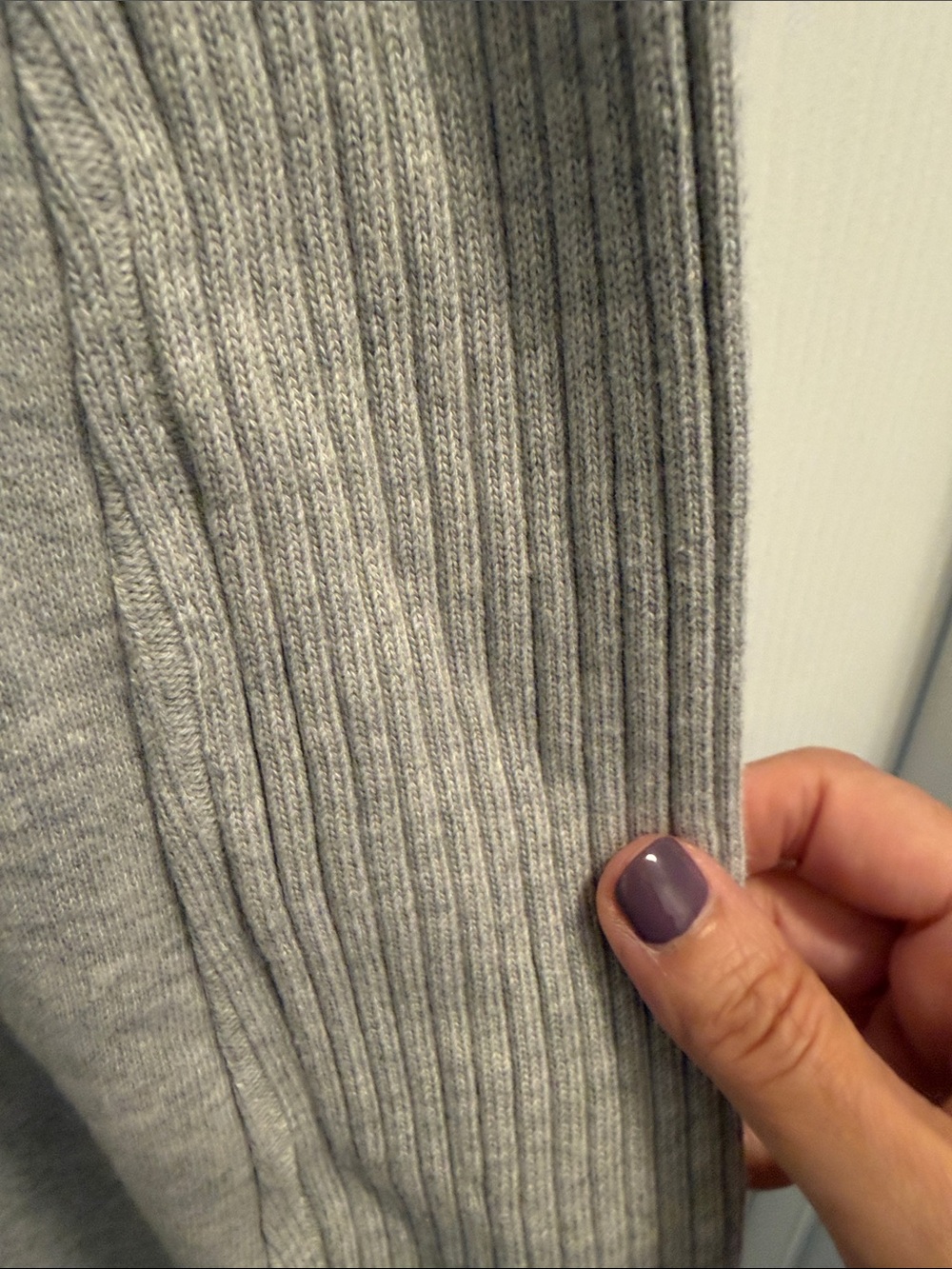 aerie Gray Wide-Leg Ribbed Sweatpants - Picture 4 of 7